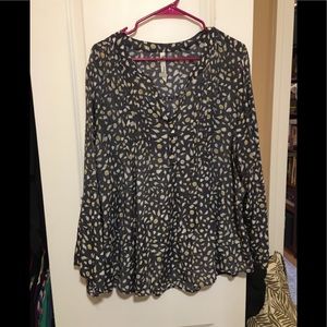 NY Collection Blue blouse with shells size 3x